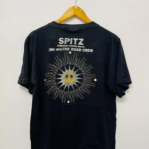 Vintage 90s Spitz Band : Jamboree Road Crew 1998 Japan Pop Band T-Shirt / Fake Fur / Power Pop / Male Band / Rock T-Shirt / Black / M