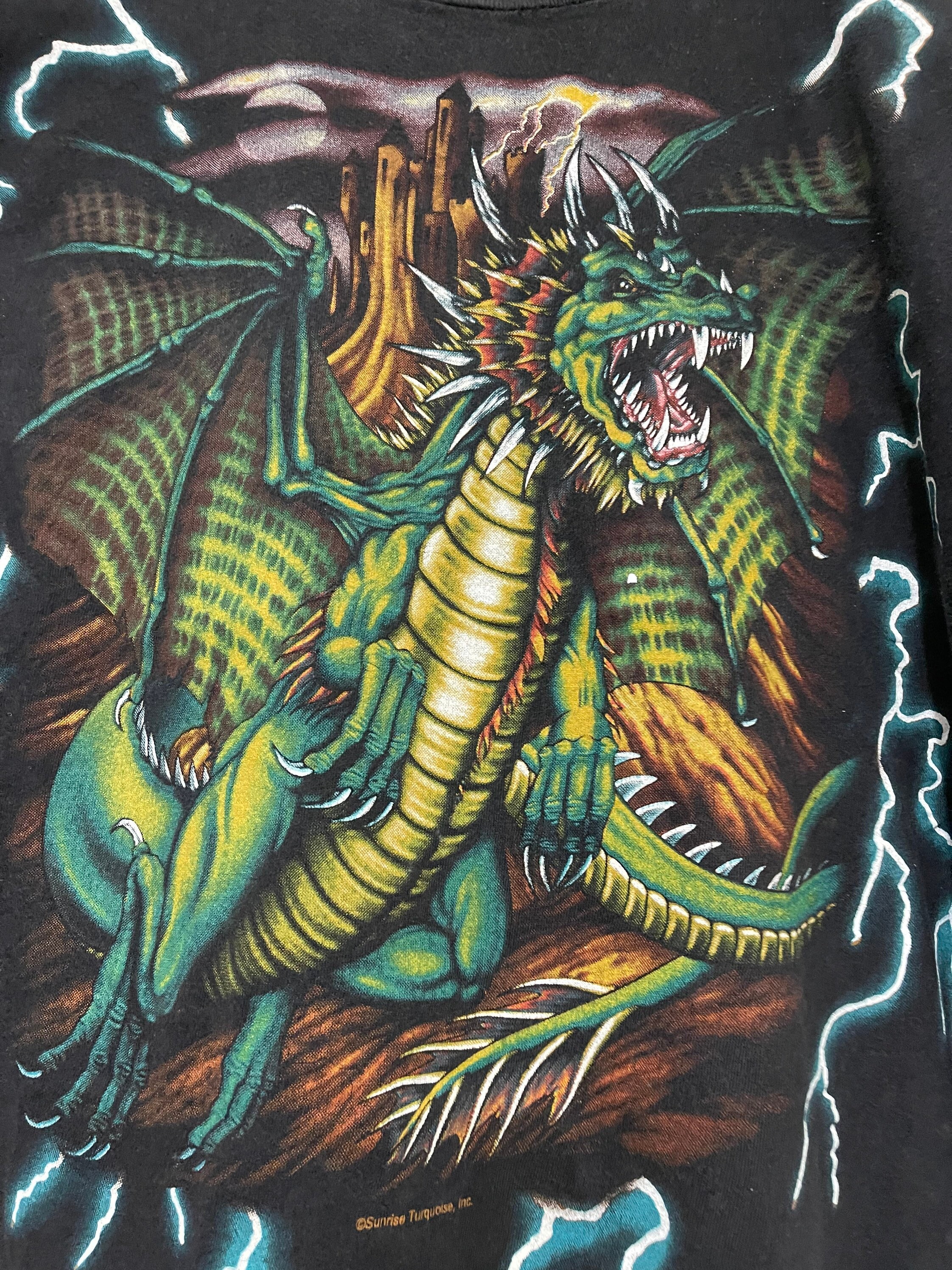 Buy Vintage 90s American Thunder Dragon Artworks T-shirt 