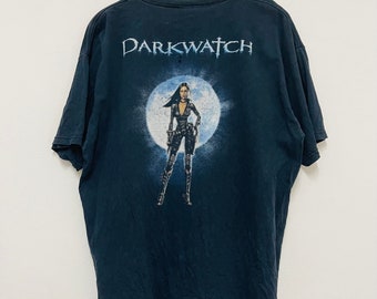 Vintage Y2K Darkwatch “ Tala Video Game T-Shirt / Tala / Gaming / Animated Video / Streetwear / Navy Blue / Distress / XL