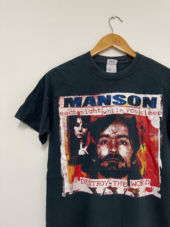 Vintage 90s Manson Terror Worldwide Handprinted Artwork by Mr Don 