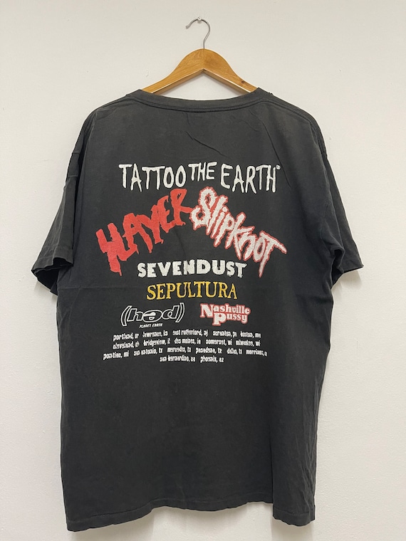 Vintage Y2K Tattoo the Earth 2000 Slayer Slipknot Metal T-shirt