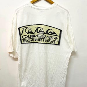 Camiseta vintage Quiksilver de los años 90: Boardriding Company / Ropa urbana moderna / Raro / Moda urbana / Diseñador / Skate Surf / Blanco / L