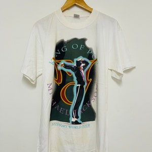 Vintage 90’s Micheal Jackson “ History Tour 1997 Pop Solo Singer T-Shirt / Pop King / Music / Rare / Streetwear / White / L
