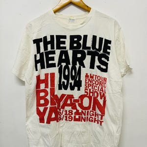 Vintage 90s The Blue Hearts Band 1994 Japanese Punk Band T-Shirt / Punk Not Dead / Punk Rock Music / Band T-Shirt / Rare / White / M