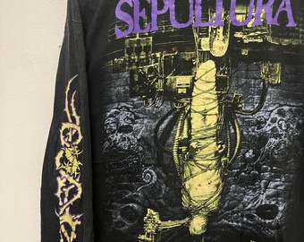 Vintage 90s Sepultura Band : Chaos A.D 1993 Tour T-shirt / Death