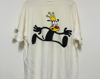 Camiseta vintage de los 90 con estampado de labios gordos, para skateboarding, skate, surf, ropa urbana, estilo urbano de Nueva York, rara, blanca, talla XL