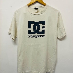 Camiseta vintage de la empresa de ropa de skateboarding Y2K / DC Skateboarding / Empresa de zapatos de los años 00 / Skate Surf / Ropa urbana / Blanca /