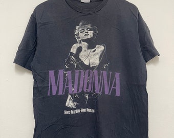 1990年代のヴィンテージプリントマドンナロックTシャツ、サイズS…j741