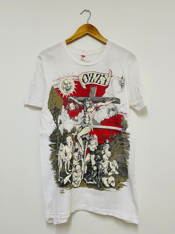 Vintage 90s Ozzy Osbourne 1991 Glow in the Dark Designs Metal Tour