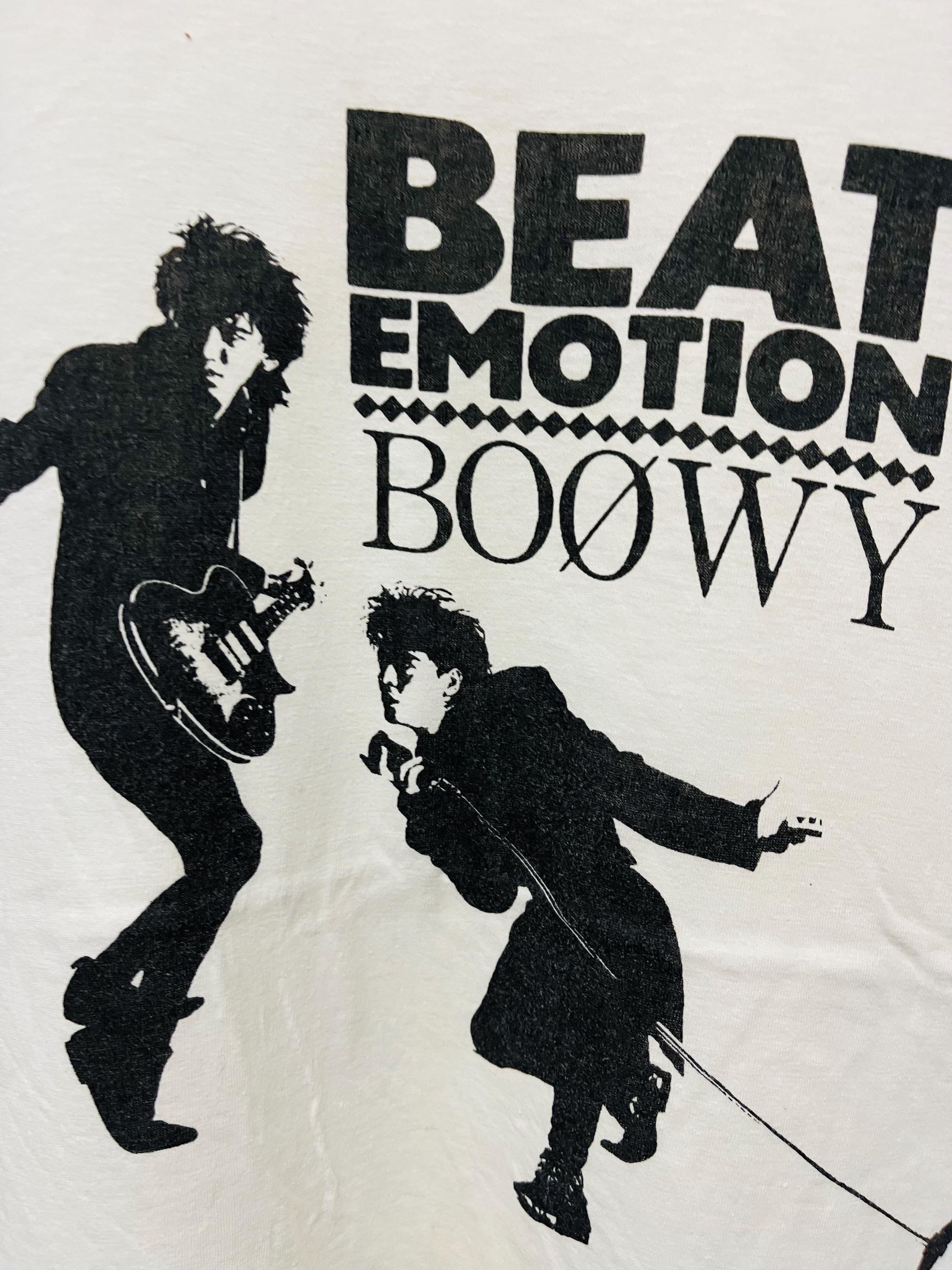 激レア！Vintage 80s BEAT EMOTION BOOWY Tシャツ 80s BOOWY BEAT EMOTION Tシャツ - メルカリ