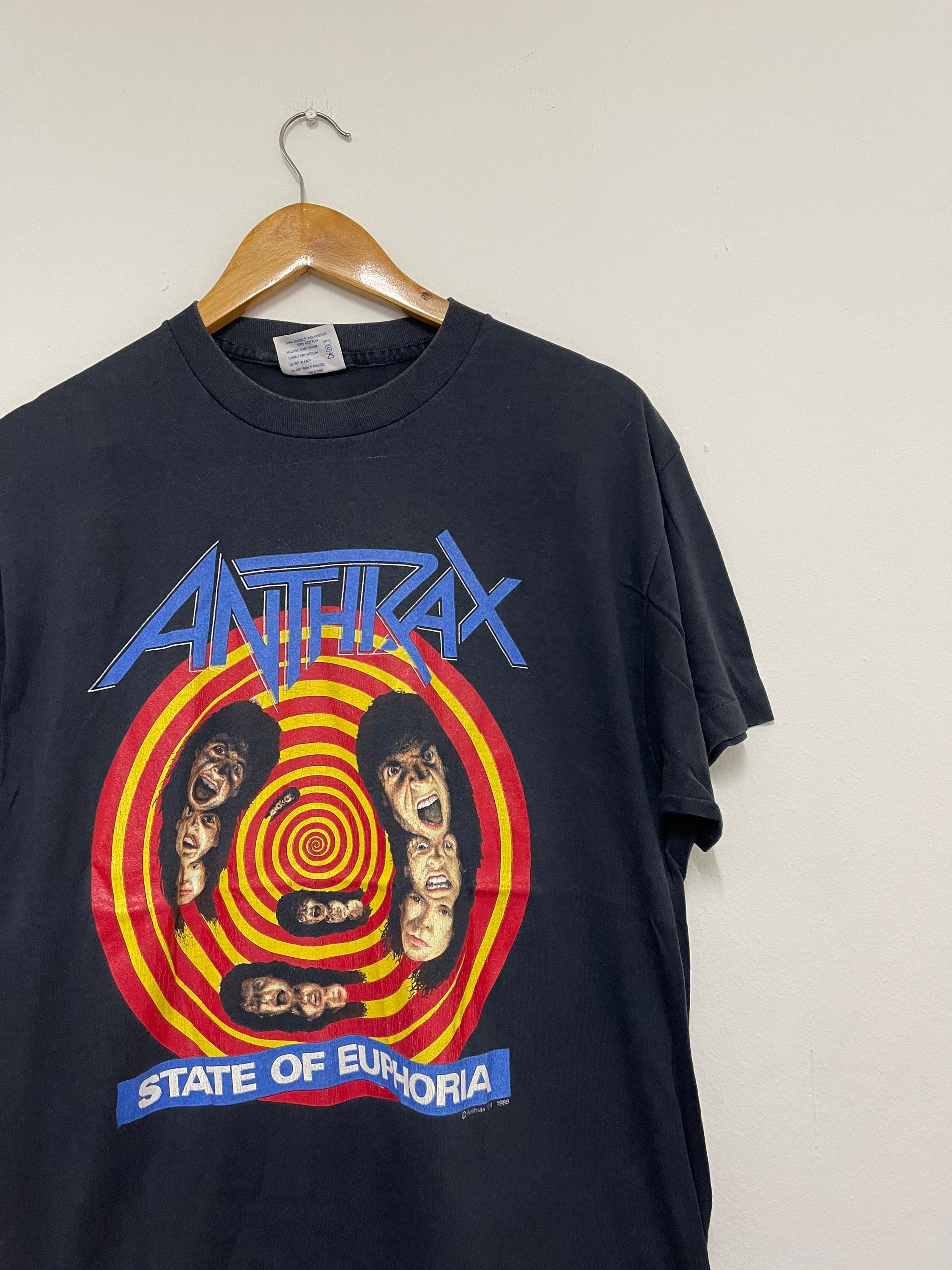 Anthrax Band T-shirt No Frills State of Euphoria Tour 1988