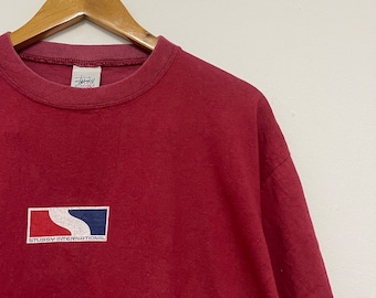 Camiseta vintage Stussy de los 90 "International" / Ropa urbana moderna / Rara / Moda urbana / Diseñador / Roja / M