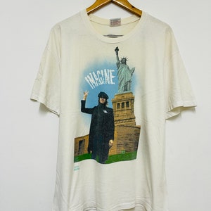 Vintage 90s John Lennon “ Imagine 1991 Band T-Shirt / Rock Tee / Rare / Streetwear / Music / Rock n Roll / White / XL