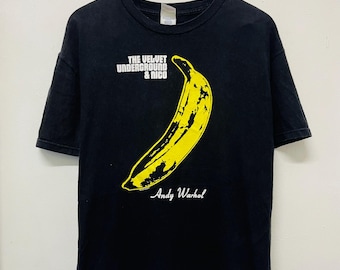 Camiseta vintage Y2K de The Velvet Underground y Nico Band / Proto Punk / Hard Rock / Andy Warhol / Banda neoyorquina / Ropa urbana / Negra / L