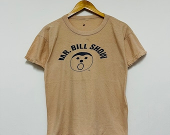 Vintage 70s Mr. Bill Show Animation Show T-Shirt / Film Movie / Streetwear / Light Brown / S