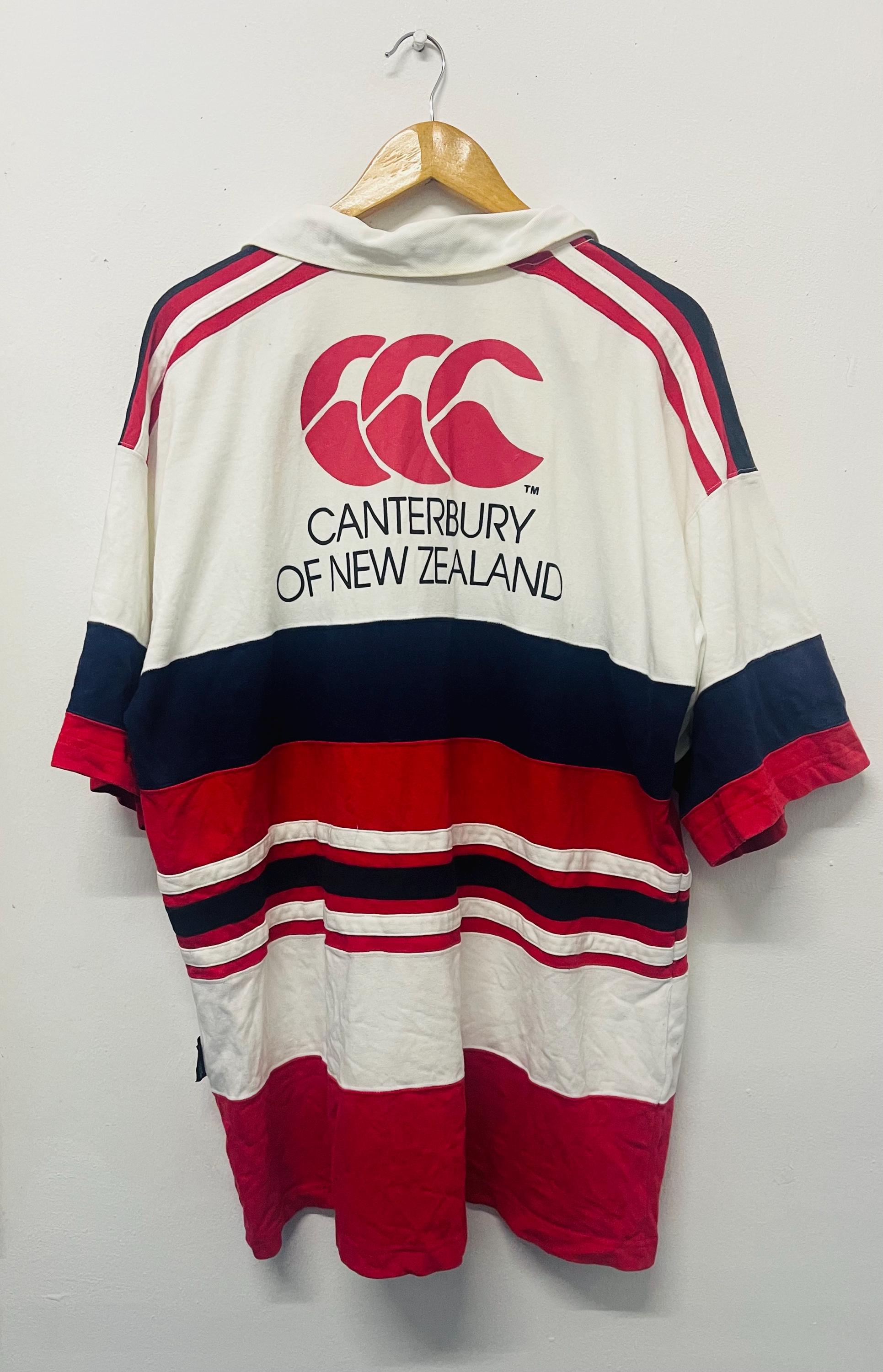 90s CANTERBURY OF NEW ZEALAND ラガーシャツ 90s ニュージーランド製 CANTERBURYカンタベリー Alpine 刺繍