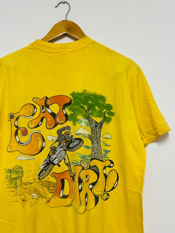 Vintage 70s Eat Dirt “ Scrambler Race T-shirt / Graphic / Funny