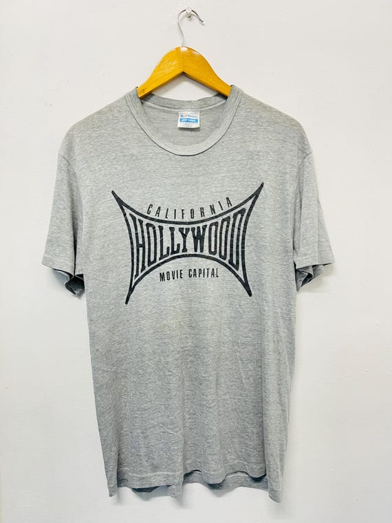 Vintage 80s Hollywood : Movie Capital T-Shirt / 80s Artwork / 80s Parodo Theme / 80s Promotional / 80s Asian Theme / 80s Pop Cult / Grey / L