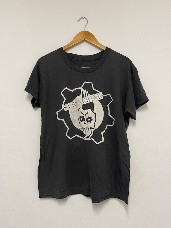 Vintage 80s Submachine Band CI Records Punk Music Band T-Shirt / 80s Punk / 80s Crass Punk / 80s Music / 80s Culture / Black / L / 90s Promo