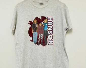 Vintage 90er Jahre Hanson 1997 College Rock Band T-Shirt / Musik / Grau / M