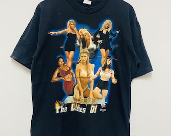 Vintage 90s The Ladies Of Wwf : Come Get Some  1998 American Sportman Celebrity T-Shirt / Rare / Wrestling / Streetwear / Black / L