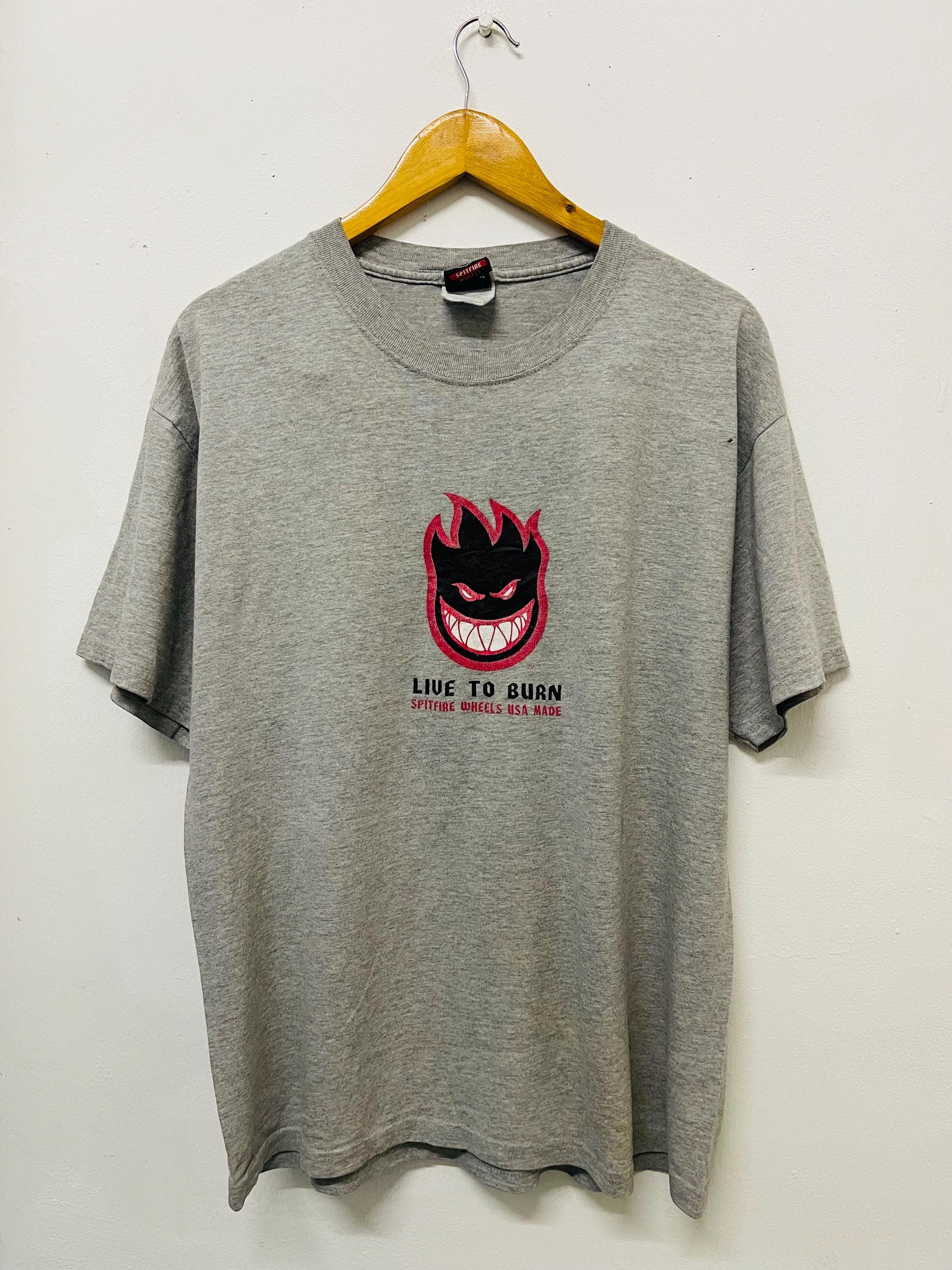 Vintage Spitfire T Shirt Tee Long Sleeve Small Gray Y2K 90s