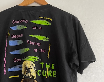 Vintage 80s the Cure 1986 Standing on Beach Starring at Sea T