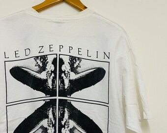 ミュージシャン 90's LED-ZEPPELIN T-shirt Vintage 90s Led Zeppelin 1992 Self Portrait Photo Rock T