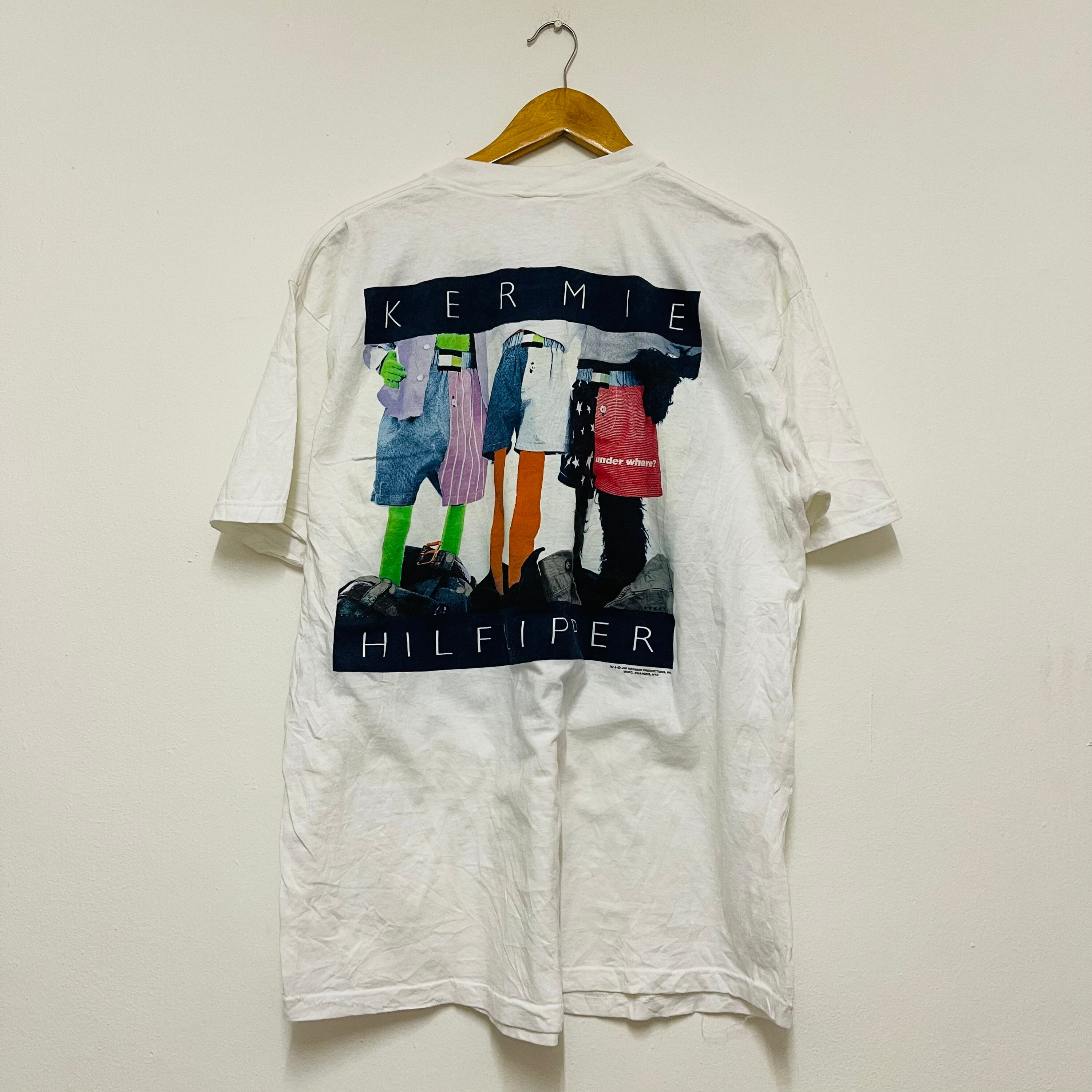 90s KERMIE HILFLIPPER セサミストリートカーミット Tシャツ KERMIE 