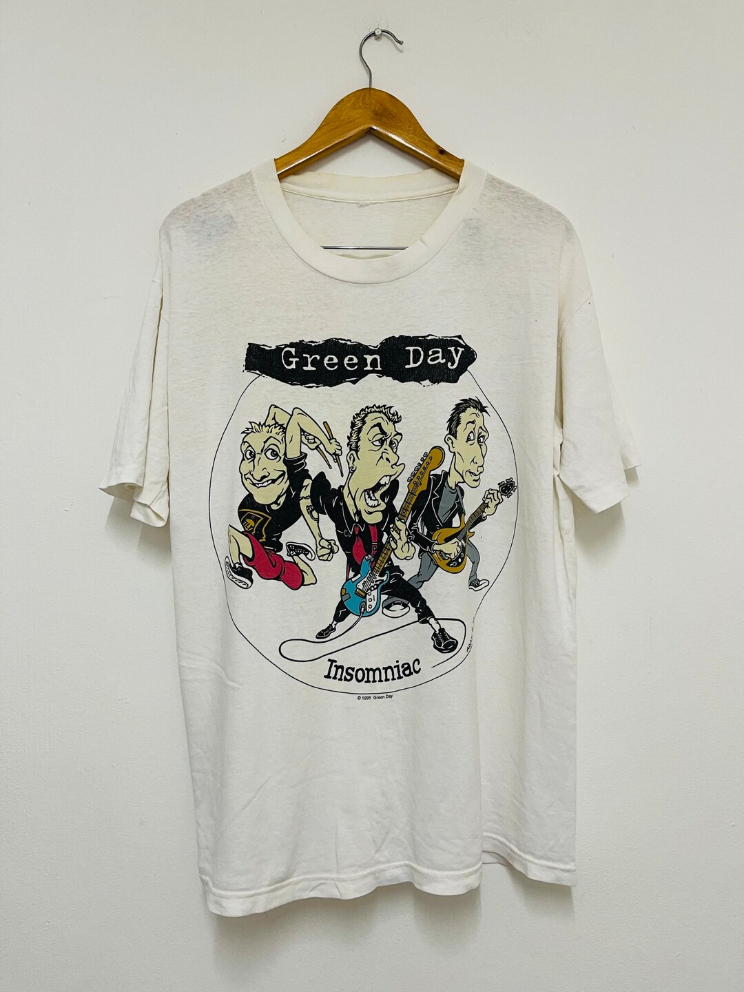 Vintage 90s Green Day : Insomniac 1995 Punk Rock Band T