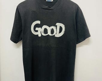 Camiseta vintage Goodenough Clothing de los años 2000: 2001 Hiroshi Fujiwara L, ropa de calle negra japonesa