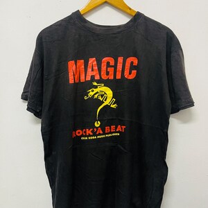 Vintage 90s Magic Band : Rock A Beat 1990 Rockabilly Band T-Shirt / Japanese Rockabilly / Japan Music / Band T-Shirt / Fish Ocean / Black