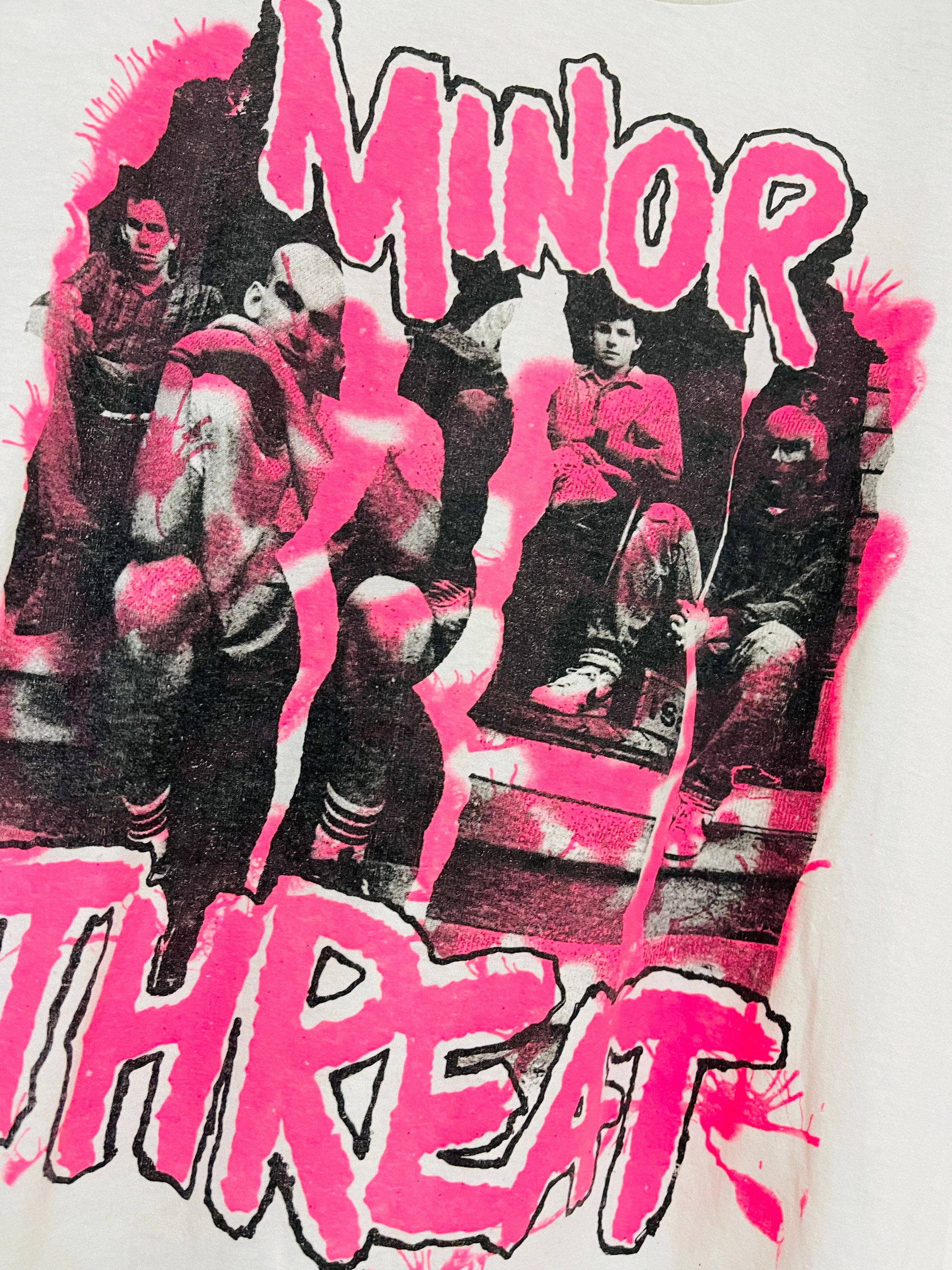 Vintage 80's Minor Threat Handprinted Hardcore Punk Band T