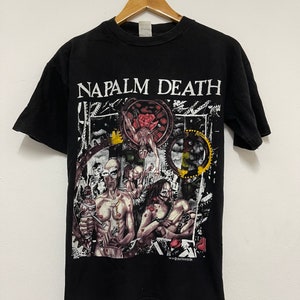 Vintage 90s Napalm Death “ Utopia Banished 1992 Death Metal T-Shirt / Metal Music / Tour / Rare / Streetwear / Black / L