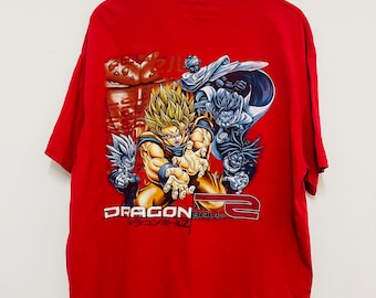 Camiseta vintage de la serie de animación japonesa Y2K / Superhéroes / Dibujos animados / Ropa urbana / Roja / XL