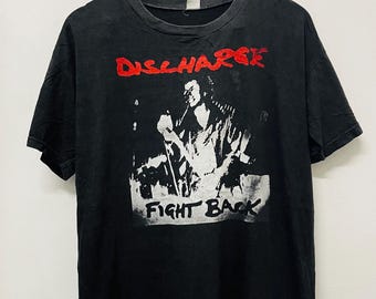 Vintage Chaotic Dischord T Shirt Tee Jerzees Size Large L Rock