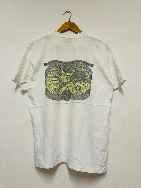 Vintage 90s Banana Republic World Map T-shirt - Size S White - Etsy