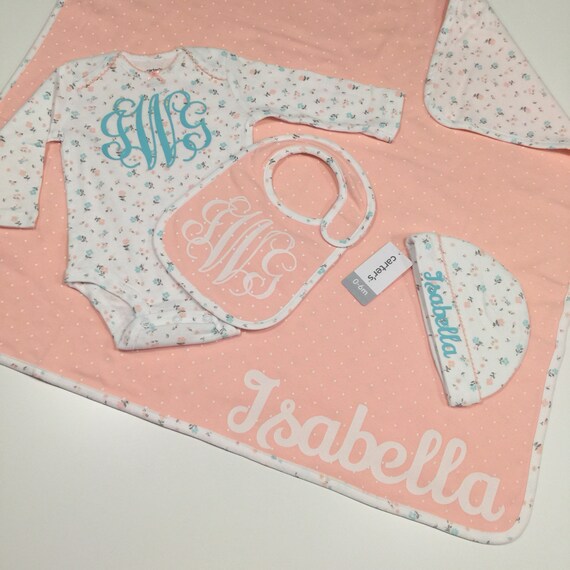6 months baby shower Set Monogrammed months Shower Baby Piece Gift 4 Baby 6 0