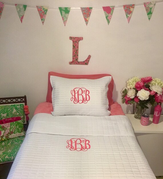 Monogrammed Dorm Room Bedding Twin Xl Quilt Set