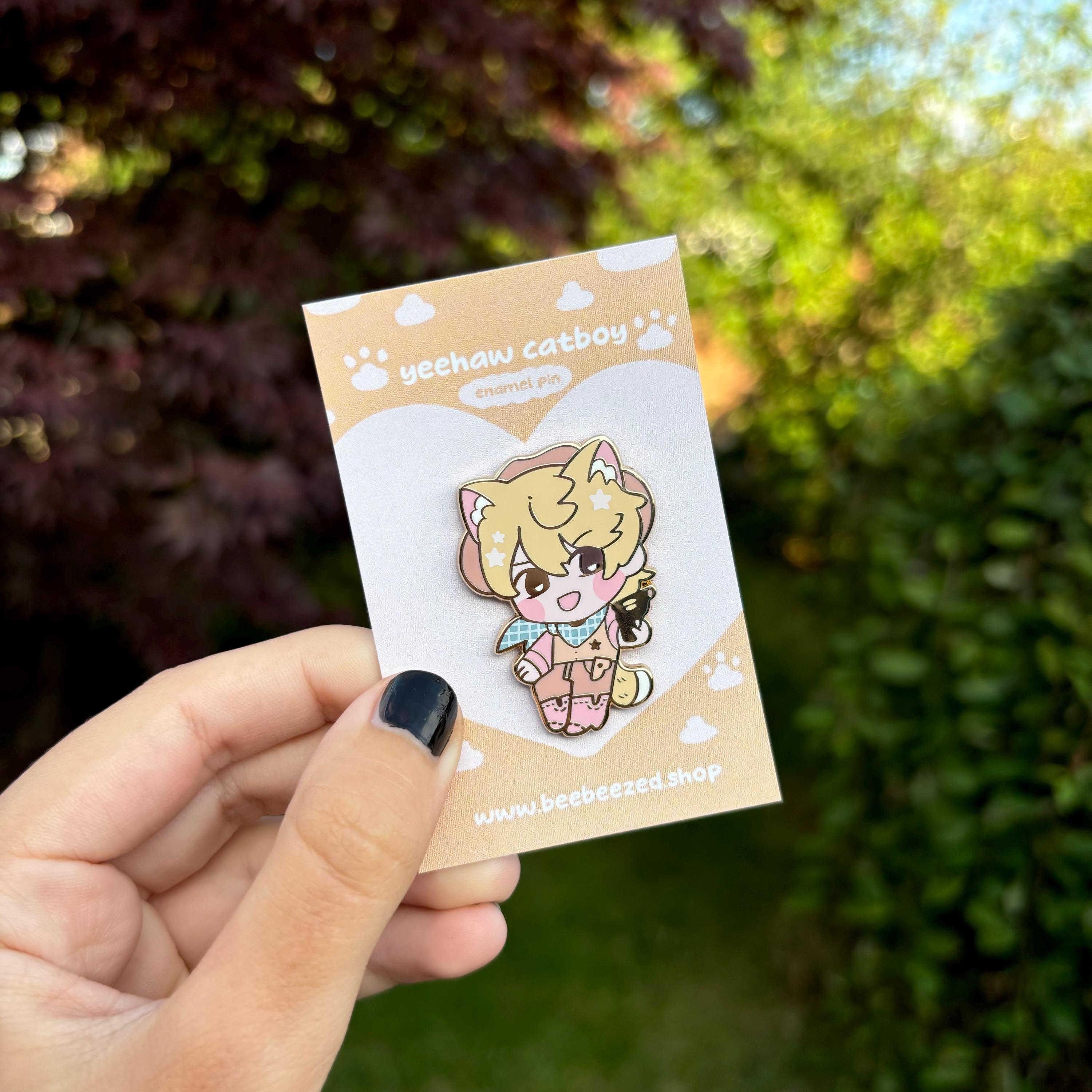 Cowboy Catboy Gold Enamel Pin, Kawaii Ita Bag Accessory - Etsy