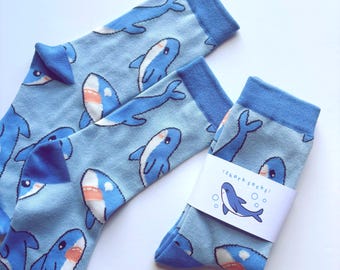 Cute Shark Socks, Women Socks, Weird Socks, Blahaj Socks, Cotton