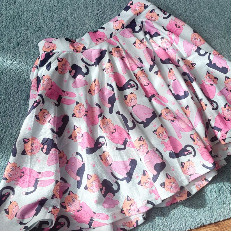Catboy Clothes Kawaii Skirt Cute Pastel Skirt Harajuku Etsy