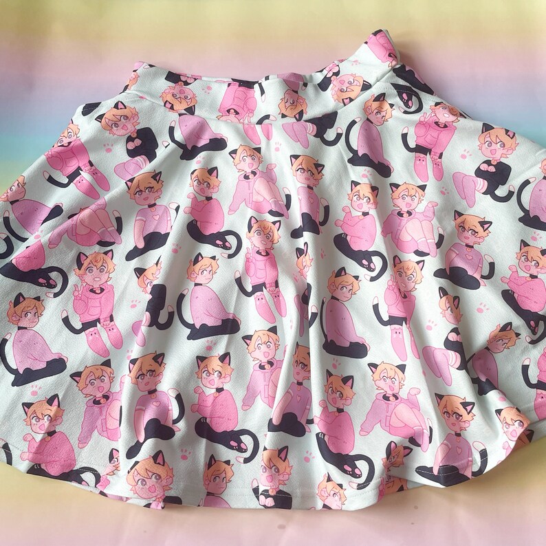 Catboy Clothes Kawaii Skirt Cute Pastel Skirt Harajuku Etsy