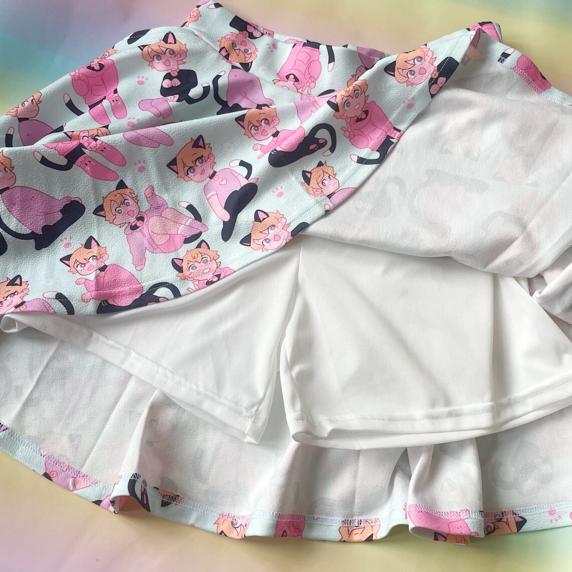 Catboy Clothes Kawaii Skirt Cute Pastel Skirt Harajuku Etsy
