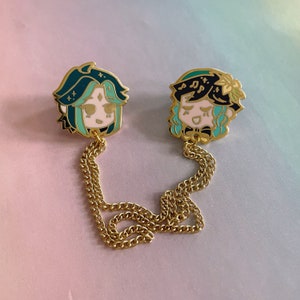 Xiaoven Enamel Pin Set: Genshin Xiao & Venti, Gamer Gift