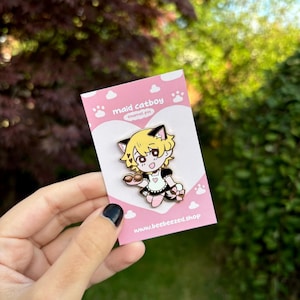 Maid Catboy Enamel Pin, Cute Enamel Pin, Kawaii Aesthetic, ita bag, Gifts for teens, Funny gifts
