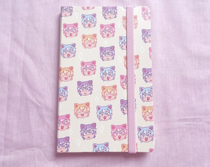 Catboy Sketchbook, Cute Anime Notebook, Kawaii Stationery, Pink Kawaii Catboy Notebook, Kawaii christmas gifts, Gifts for teens