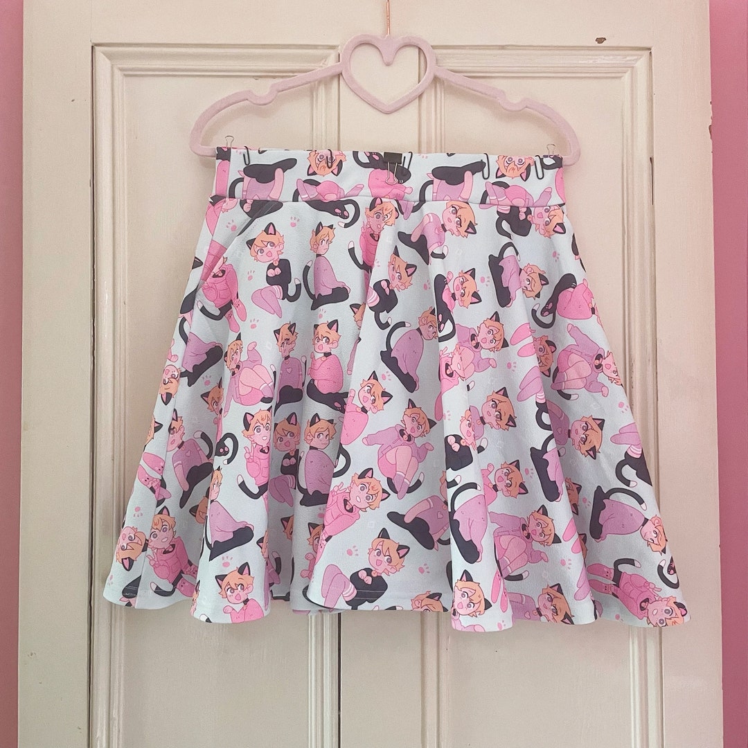 Catboy Clothes, Kawaii Skirt, Cute Pastel Skirt, Harajuku Fashion, Yume