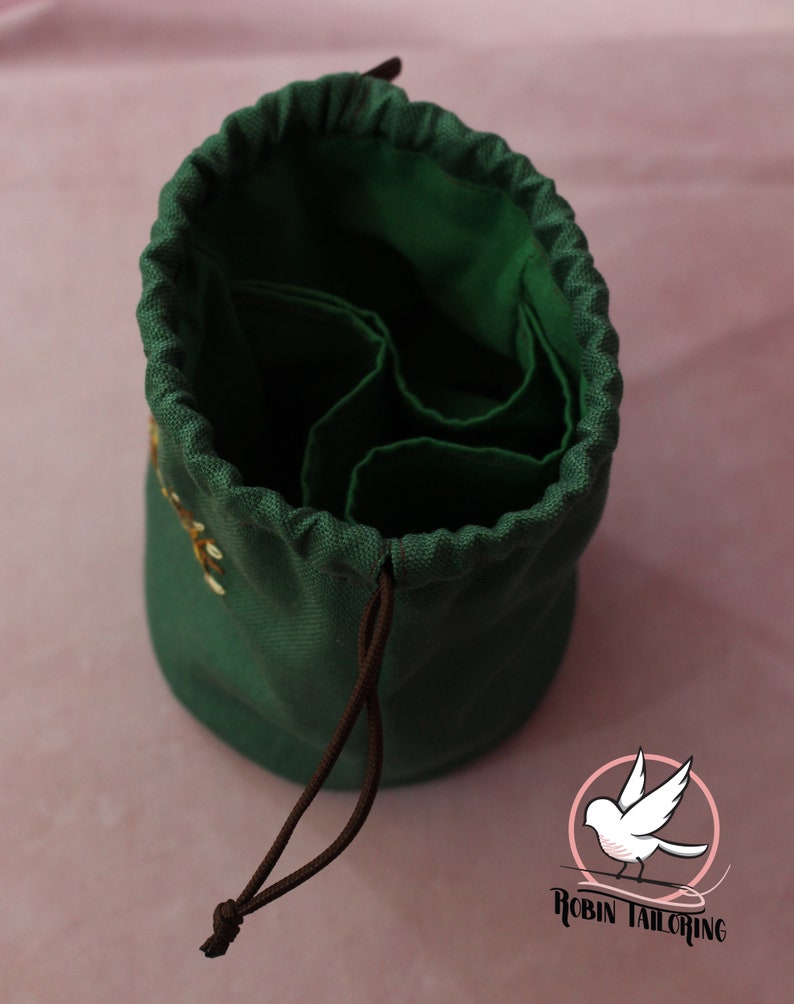 x4 sets D20 DnD Dice Bag | Autumn 100/% handmade /& embroidered pouch