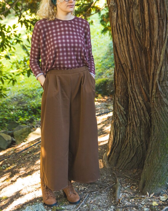 Light Brown Palazzo Trousers High Waist 